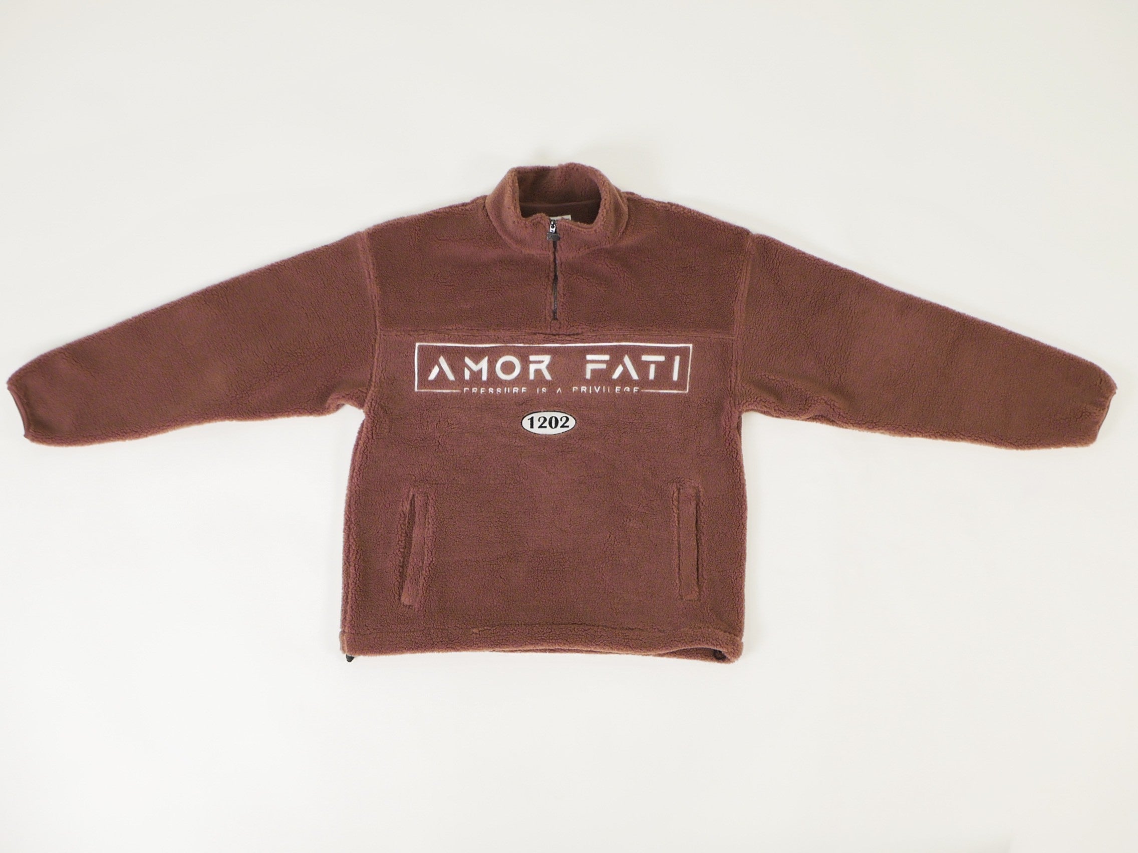 'AMOR FATI' Pastel Rose Gold Unisex Quarter Zip