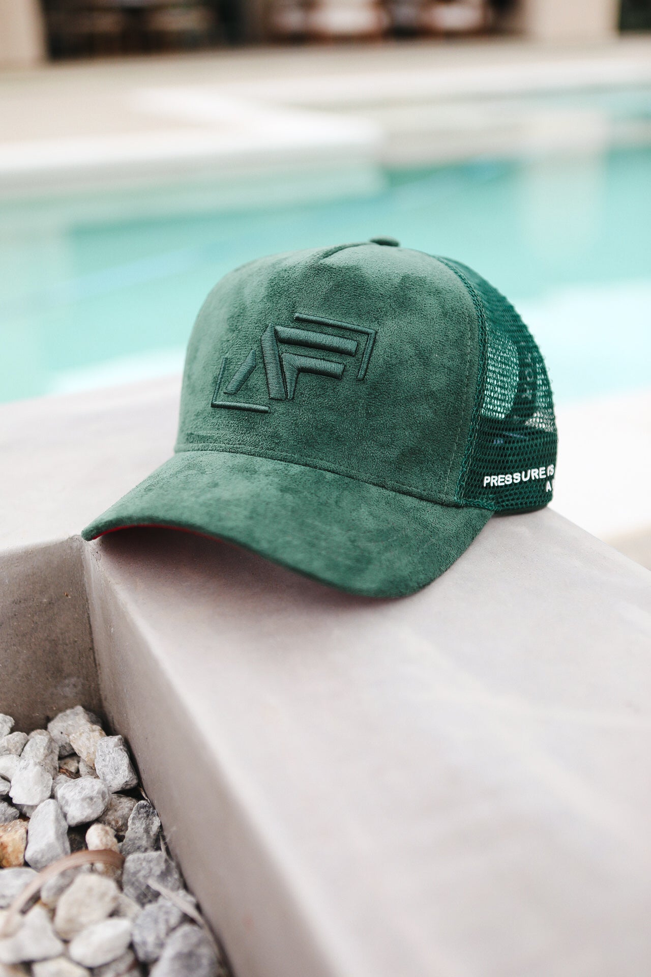 ‘AMOR FATI’ Rainforest Monochrome Suede Trucker