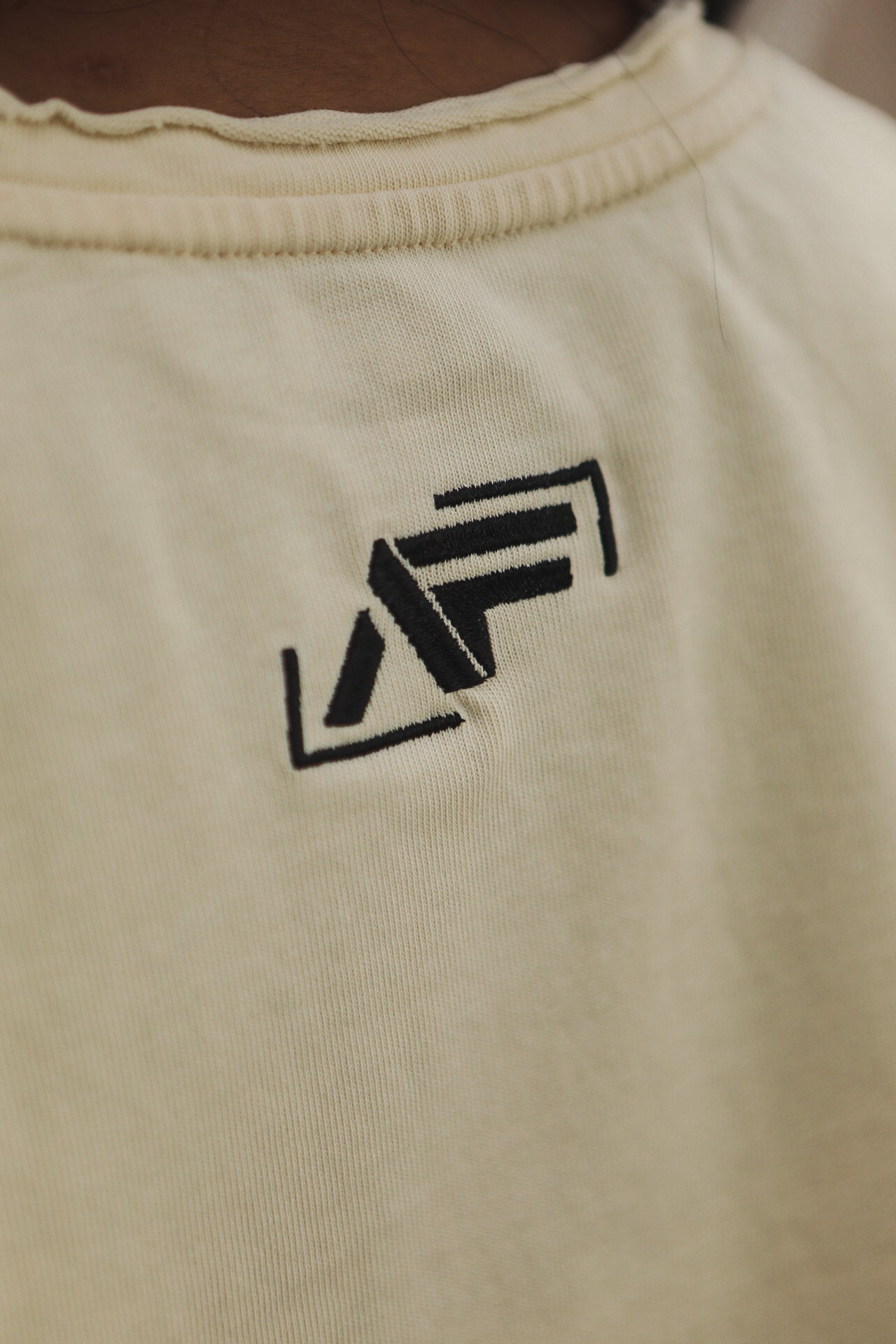 ‘AMOR FATI’ Unisex Box Cropped Tee Ecru White Colorway