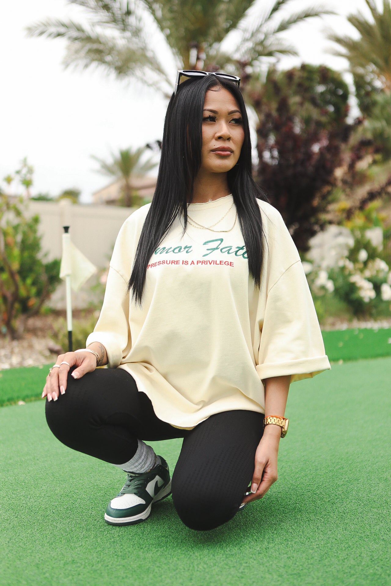 ‘AMOR FATI’ Unisex Box Cropped Tee Ecru White Colorway